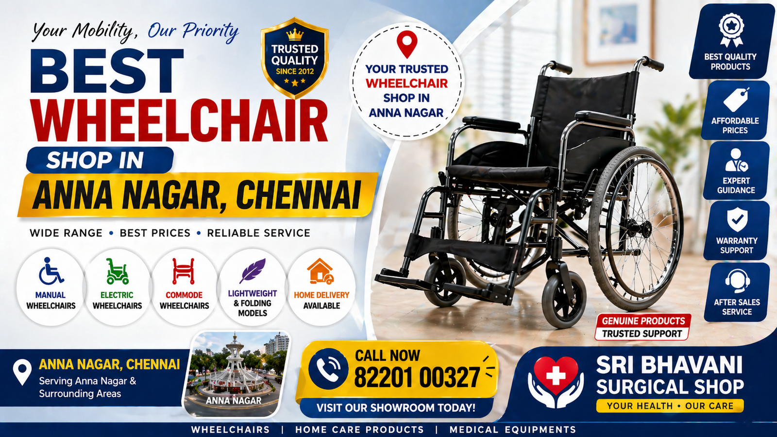 best wheelchair shop in anna nagar Chennai”