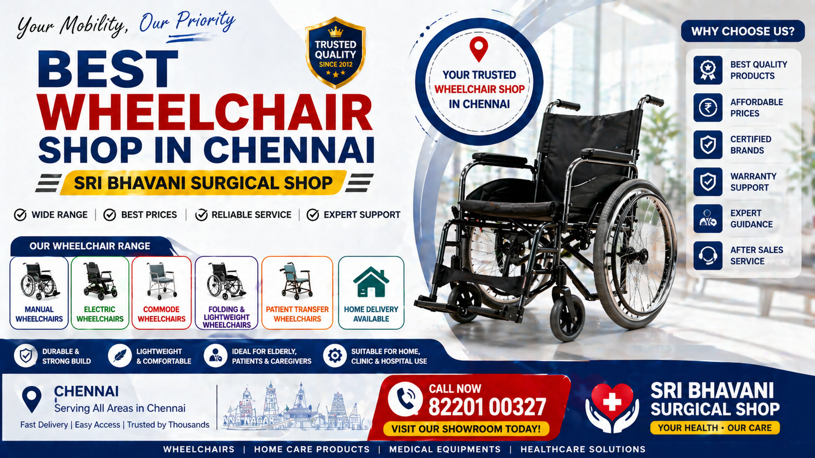 Best Wheelchair Shop in Chennai – Sri Bhavani Surgical Shop